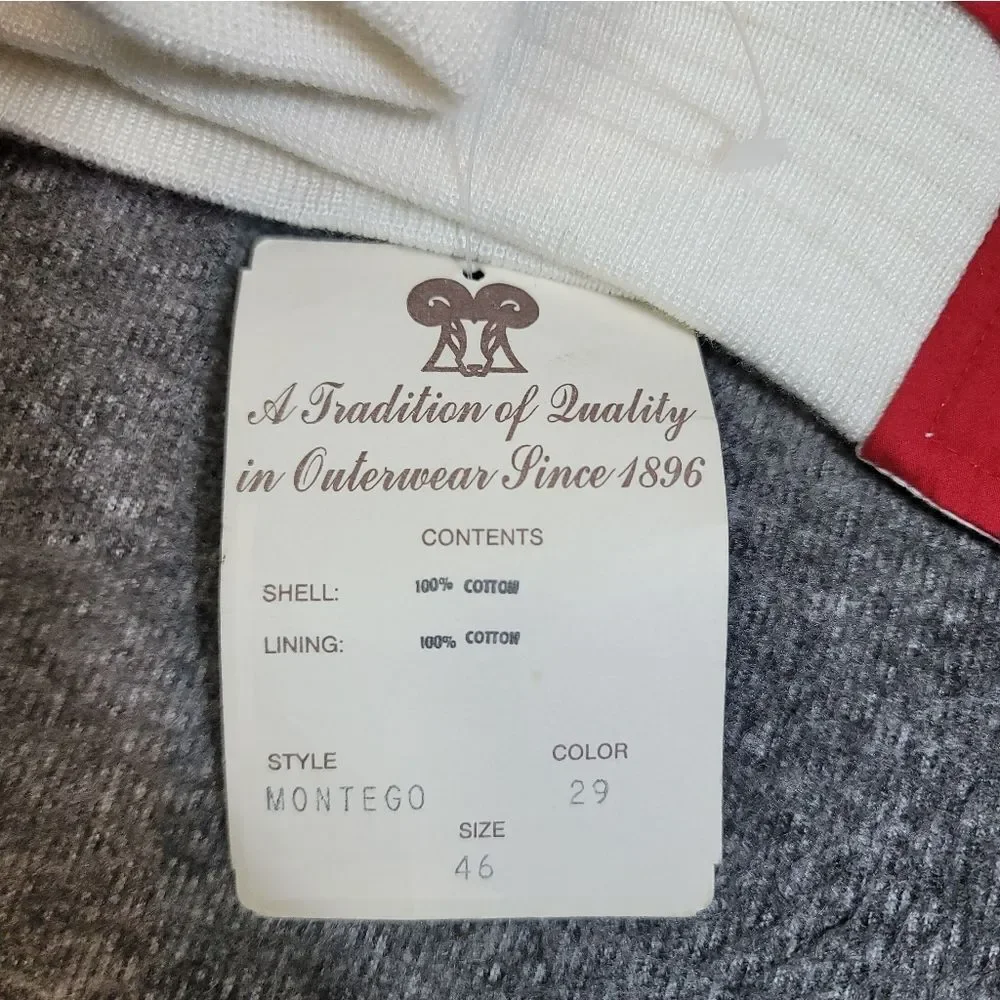 Lakeland Reversible Toile Jacket Size 46 Red / White Print Bomber NOS Vintage